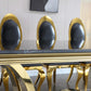 RDT315 Solid Marble/ Tempered Glass Top Rectangular Dining Table