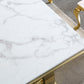 RDT316 Solid Marble Dining Table with Gold/Silver Metal Base