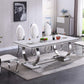 RDT316 Solid Marble Dining Table with Gold/Silver Metal Base