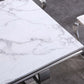 RDT316 Solid Marble Dining Table with Gold/Silver Metal Base