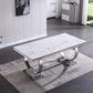 RDT316 Solid Marble Dining Table with Gold/Silver Metal Base