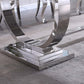 RDT316 Solid Marble Dining Table with Gold/Silver Metal Base