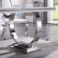 RDT316 Solid Marble Dining Table with Gold/Silver Metal Base