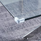 RDT919 Tempered Glass Top Rectangular Dining Table with Silver Base
