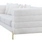 8018 Boucle Fabric Sofa with Gold Metal Legs