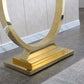 ST316 Black Marble Console Table with Gold Finish