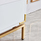 TV001 White & Gold Functional Storage TV Stand