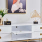 TV001 White & Gold Functional Storage TV Stand