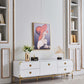 TV001 White & Gold Functional Storage TV Stand